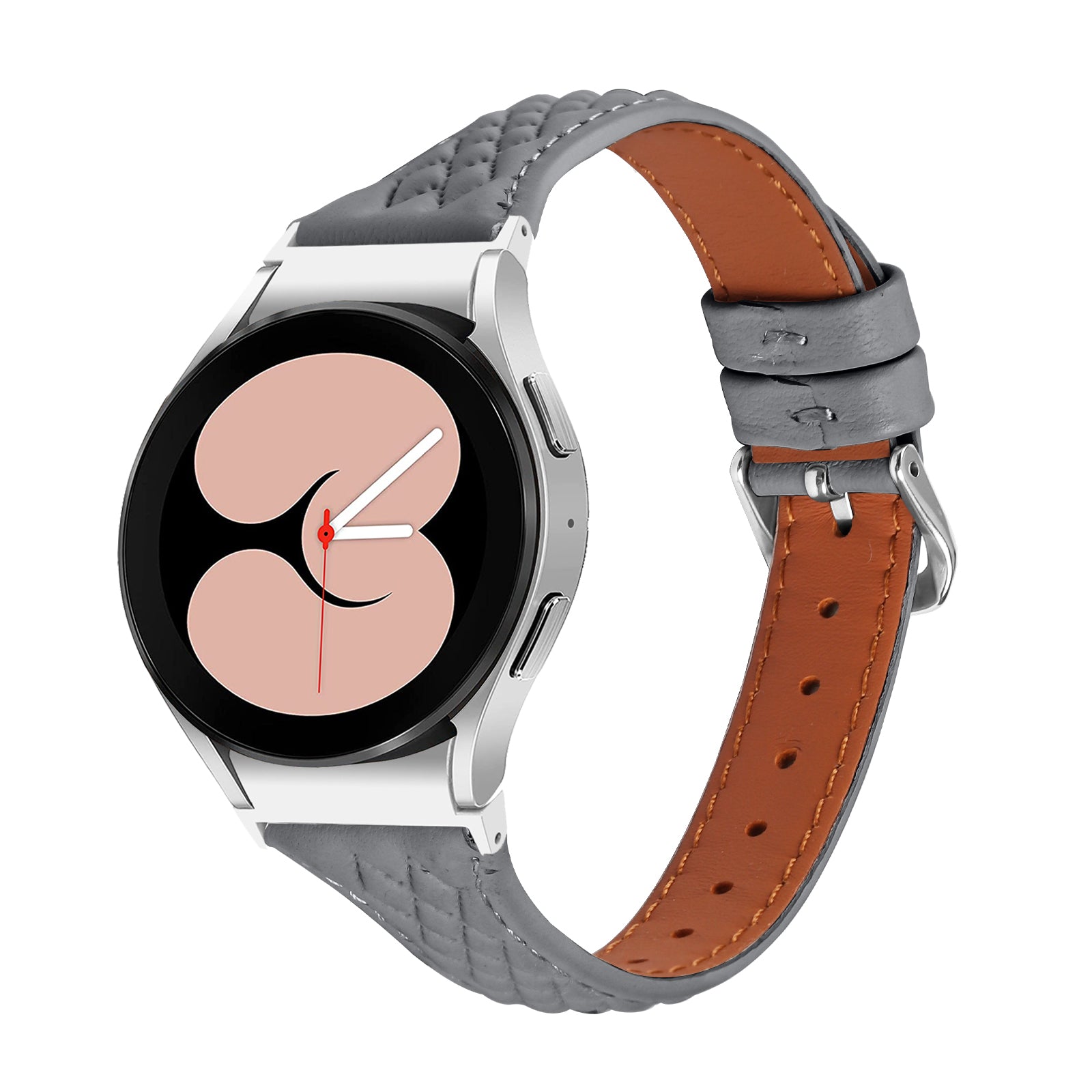 For Samsung Galaxy Watch6 40mm / 44mm / Watch6 Classic 43mm / 47mm Watch Strap Top-Layer Cow Leather Watchband - Grey For Samsung Galaxy Watch6 40mm / 44mm / Watch6 Classic 43mm / 47mm Watch Strap Top-Layer Cow Leather Watchband - Grey